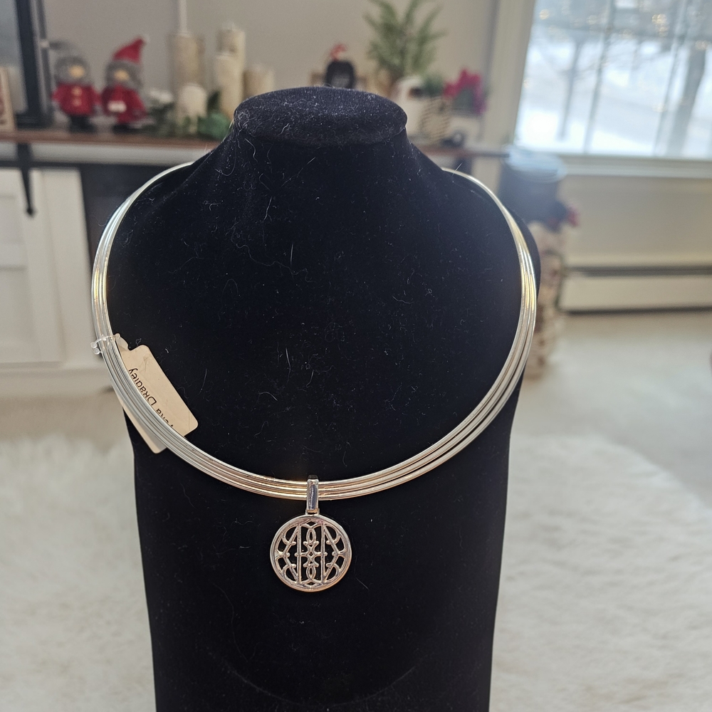 Vera Bradley Silver Necklace with Intricate Pendant